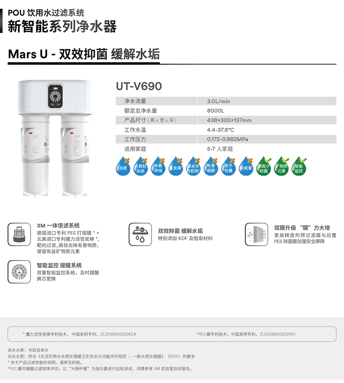 新智能系列净水器 Mars U 双效抑菌 缓解水垢 UT-V690